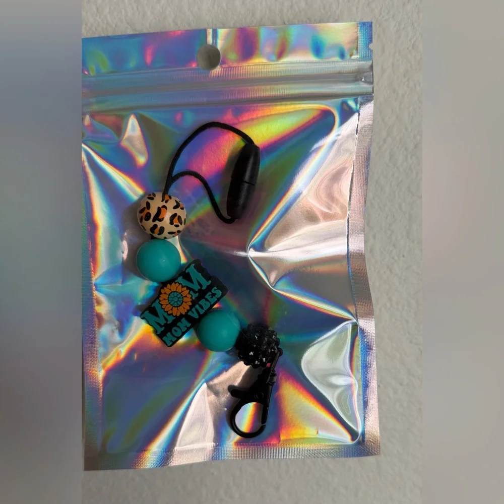 Mom Vibes Turquoise Bead Car Freshie Hanger/ Keychain - Picture 1 of 2